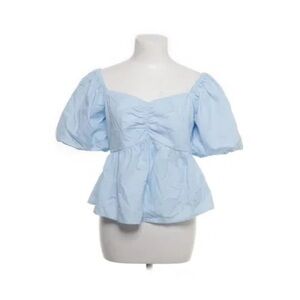 Japna  Light Blue‎ Ruched Blouse 100% Cotton